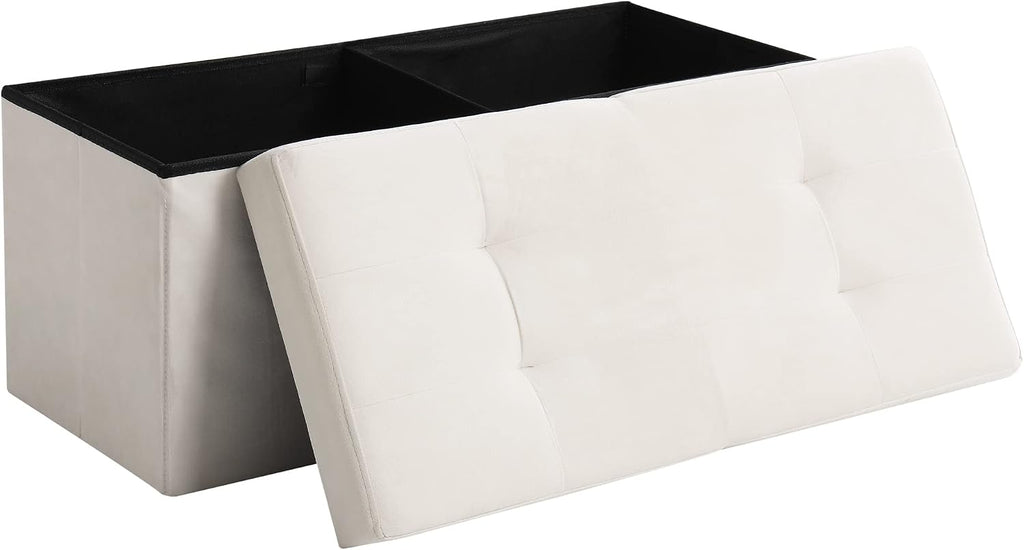 Velvet Foldable Flip-Top Ottoman Bench