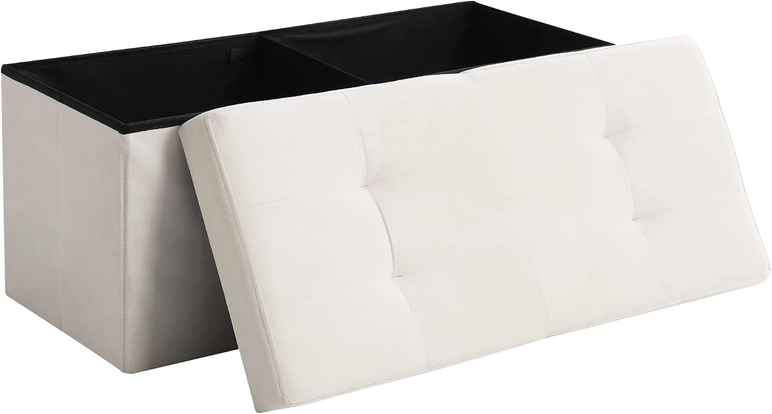Velvet Foldable Flip-Top Ottoman Bench