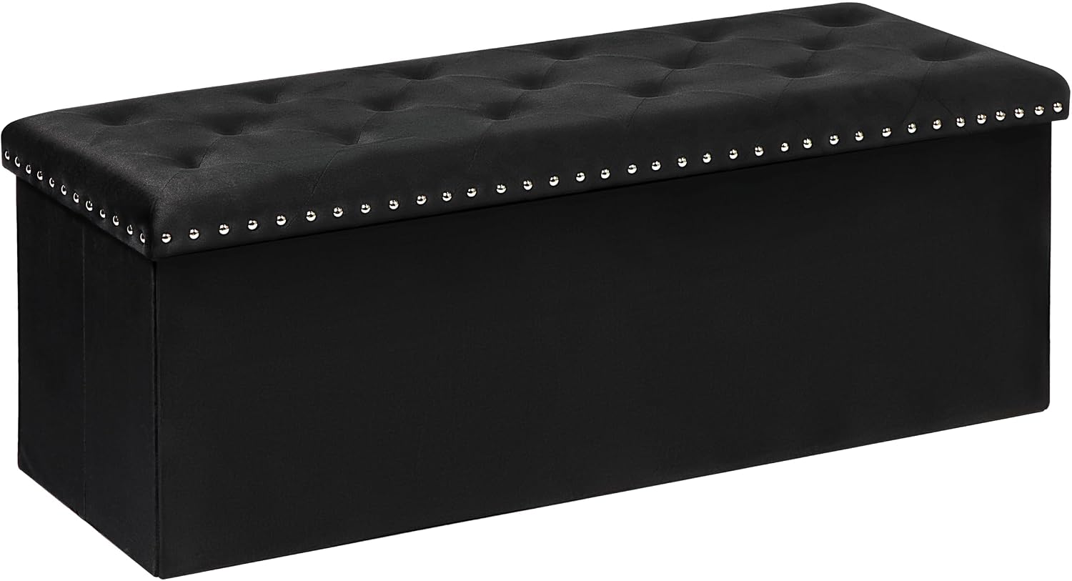 Velvet Tufted Foldable Storage Bench