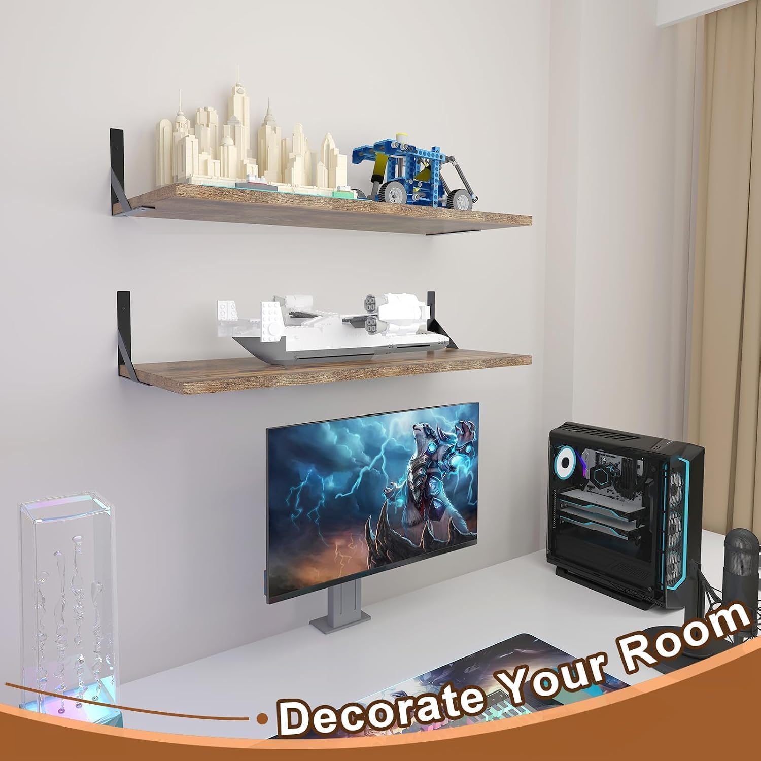 Wood Floating Wall Mount Display Shelves