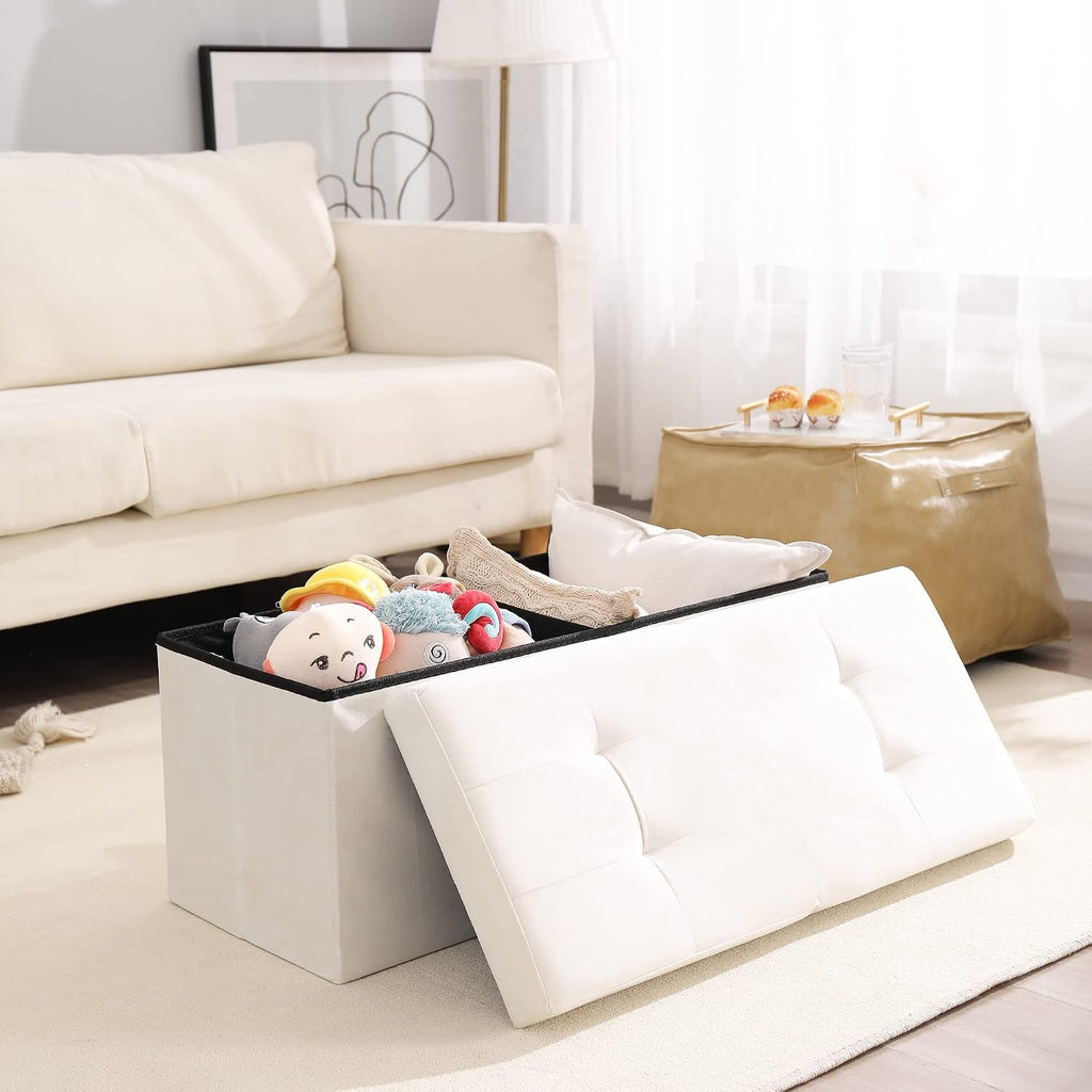 Velvet Foldable Flip-Top Ottoman Bench
