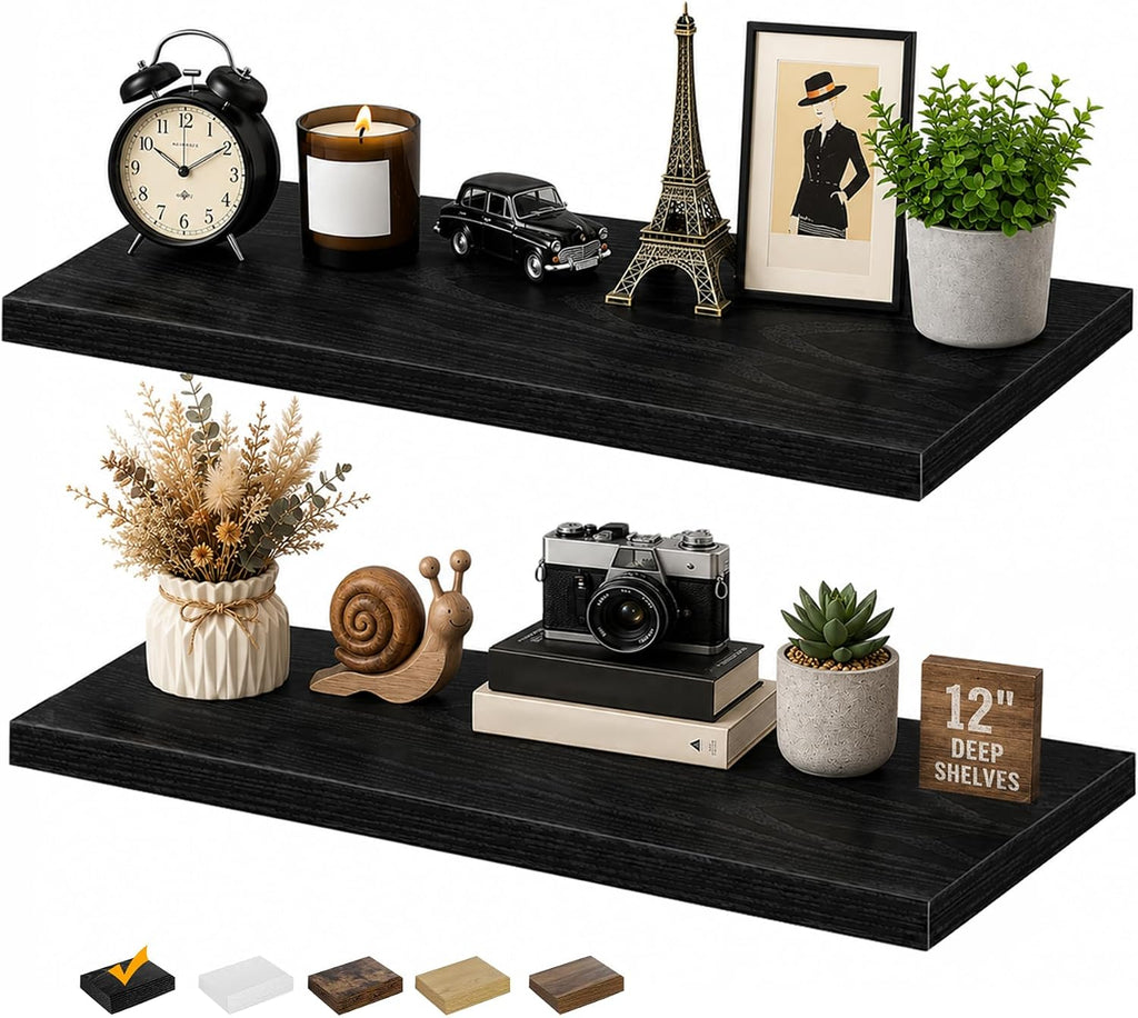 Rustic Wood Invisible Bracket Shelves