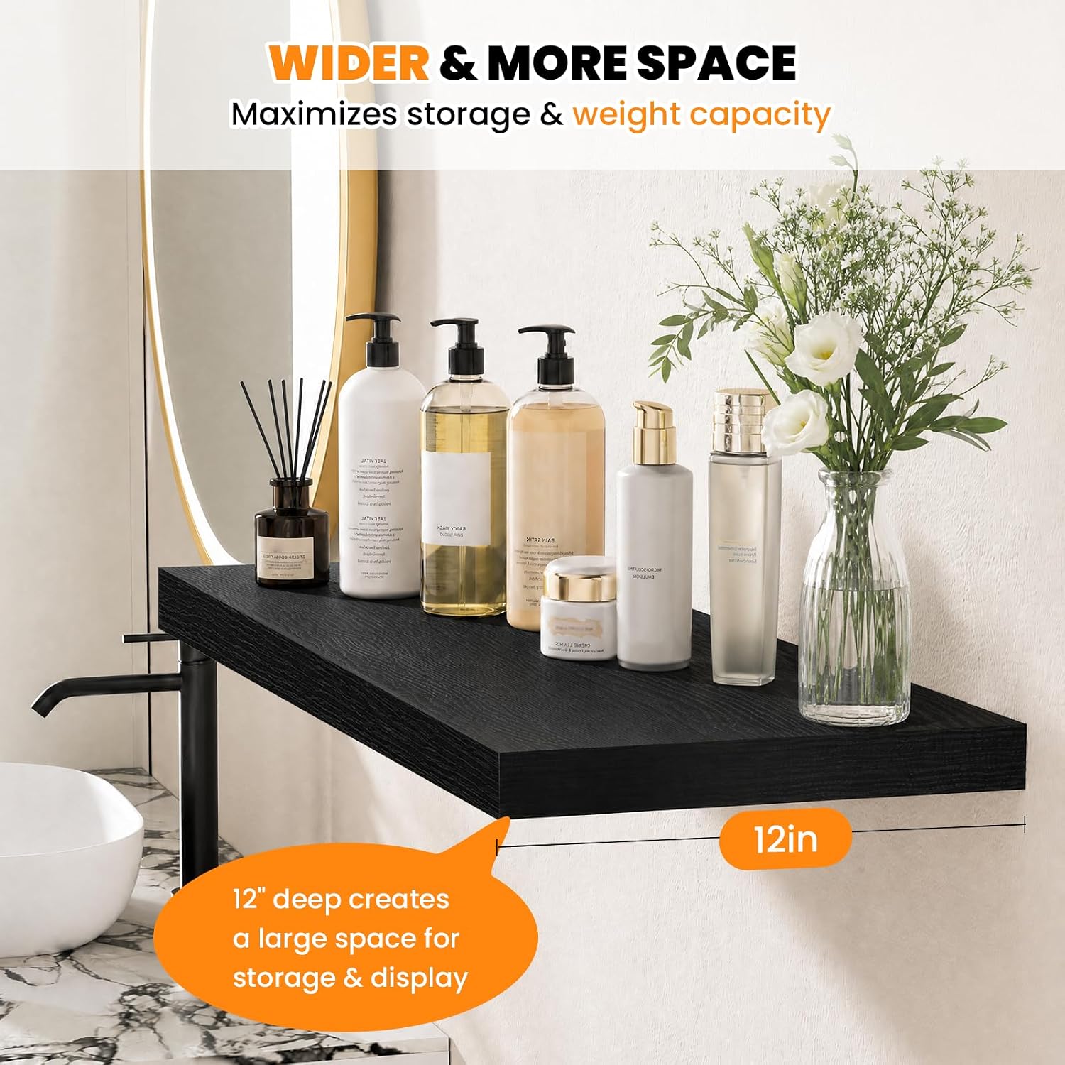 Rustic Wood Invisible Bracket Shelves