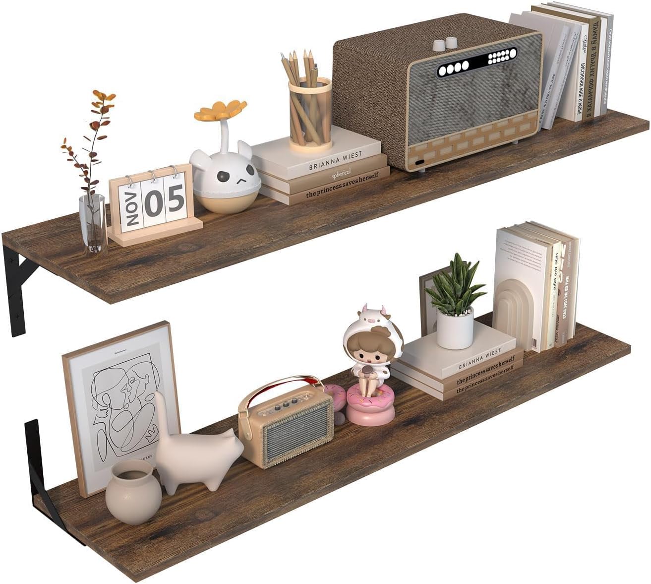 Wood Floating Wall Mount Display Shelves