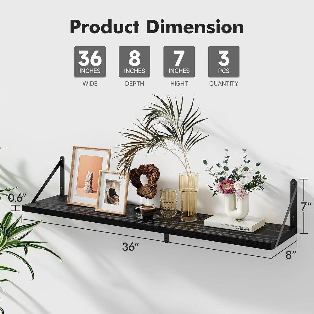 Wood Floating Wall Mount Decor Shelves