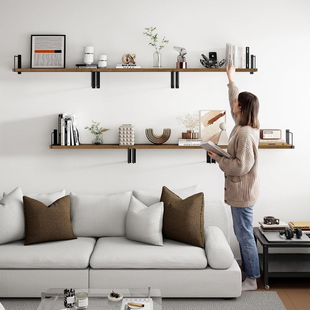 Rustic Wood Wall Floating Decor Shelves