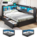 LED Twin Wood Storage Corner Daybed