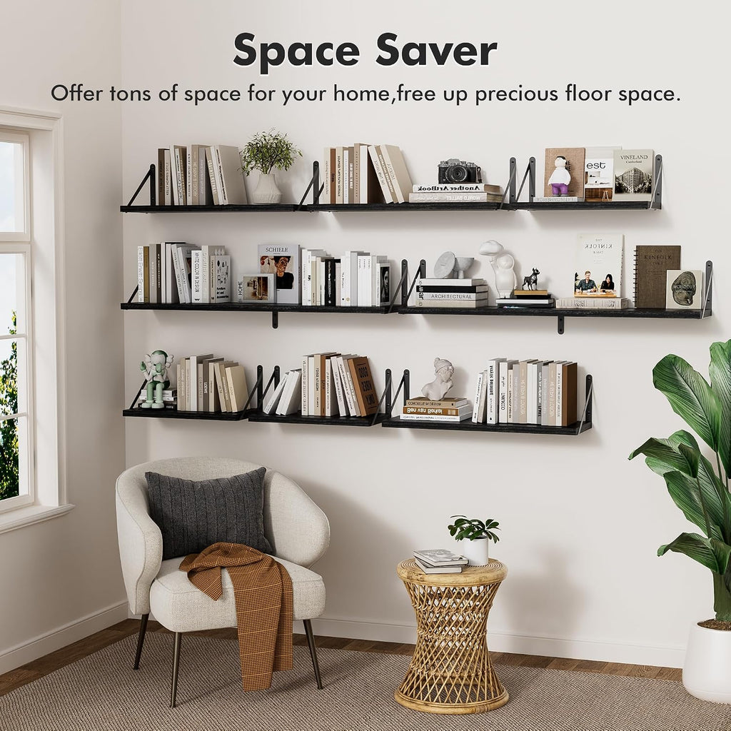 Wood Floating Wall Mount Decor Shelves