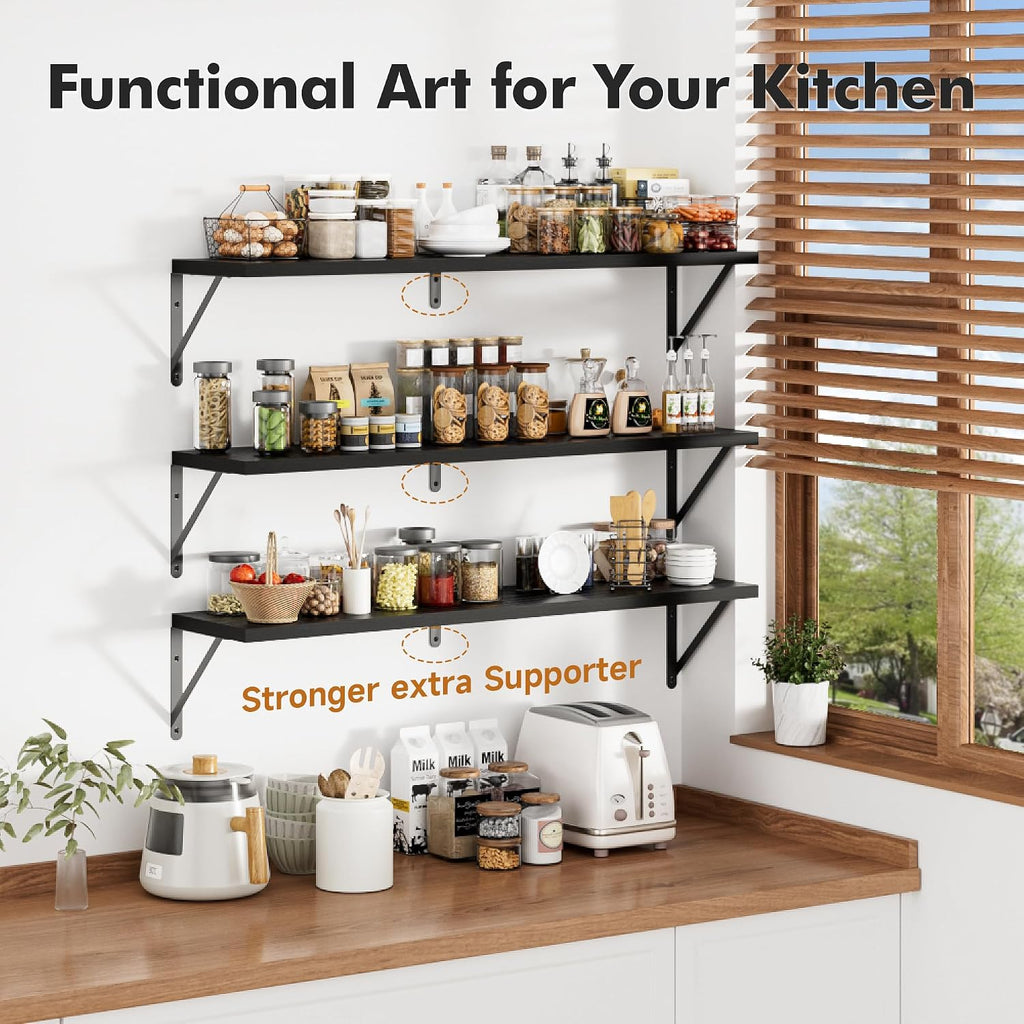 Wood Floating Wall Mount Decor Shelves
