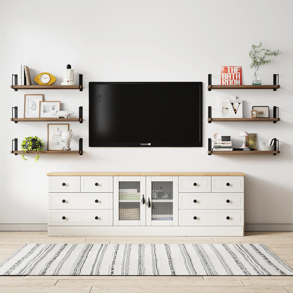 Rustic Wood Wall Floating Decor Shelves