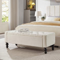 Tufted Upholstered Storage Ottoman Bench