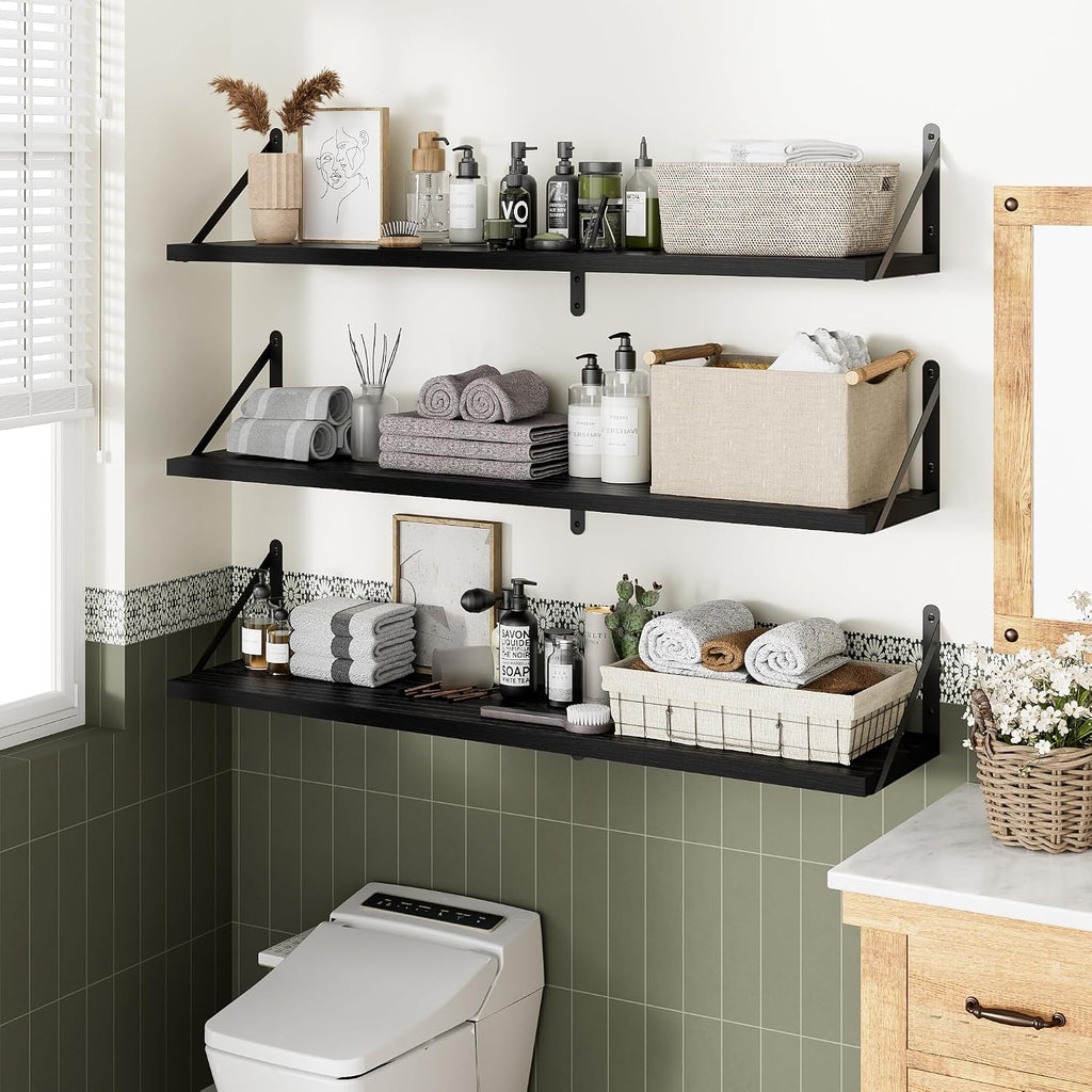 Wood Floating Wall Mount Decor Shelves