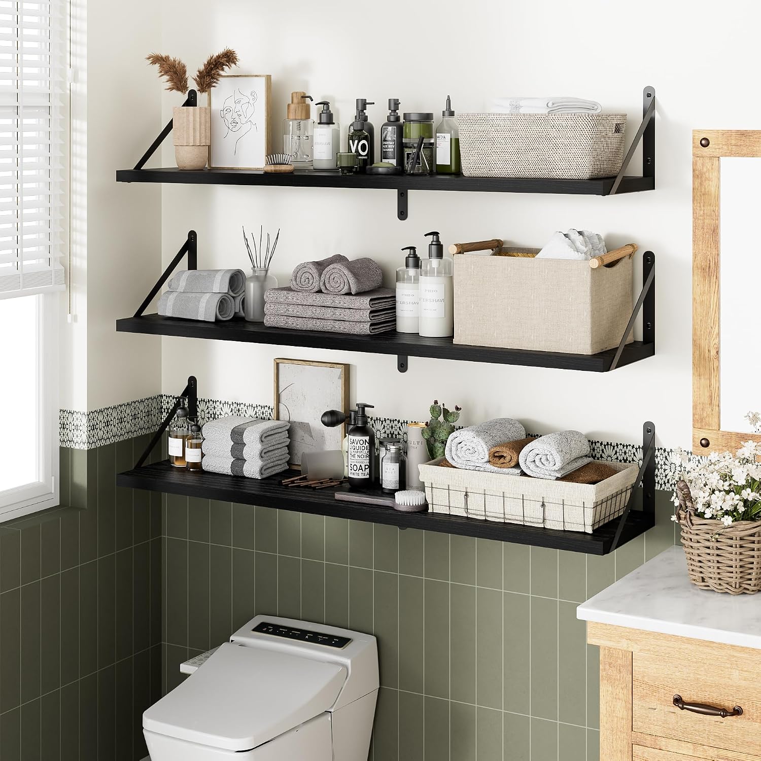 Wood Floating Wall Mount Decor Shelves