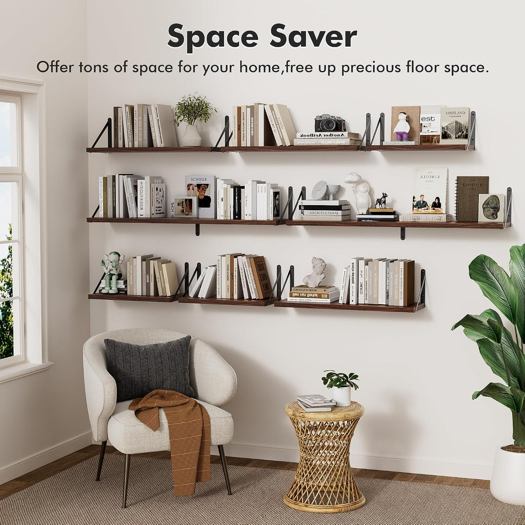 Wood Wall Mount Floating Storage Shelves
