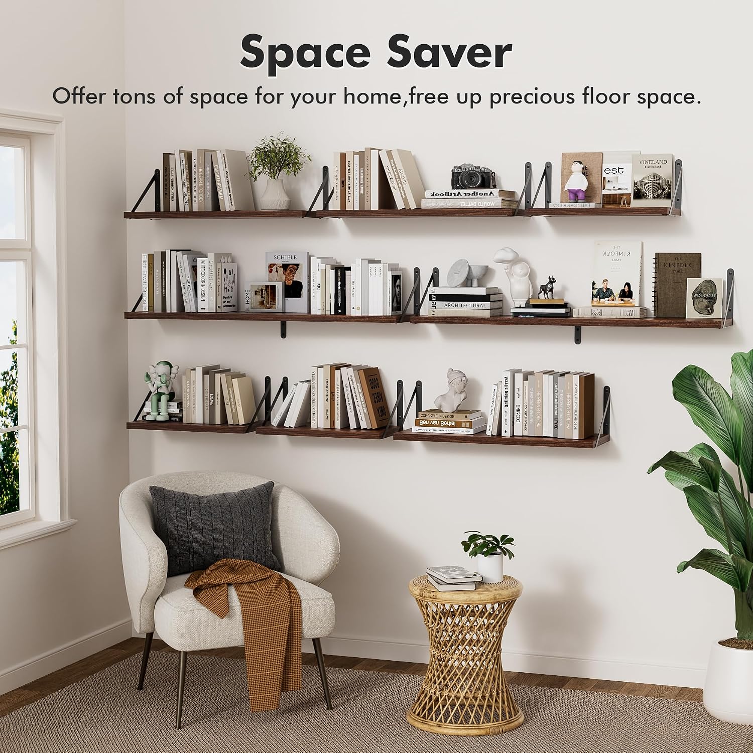 Wood Wall Mount Floating Storage Shelves