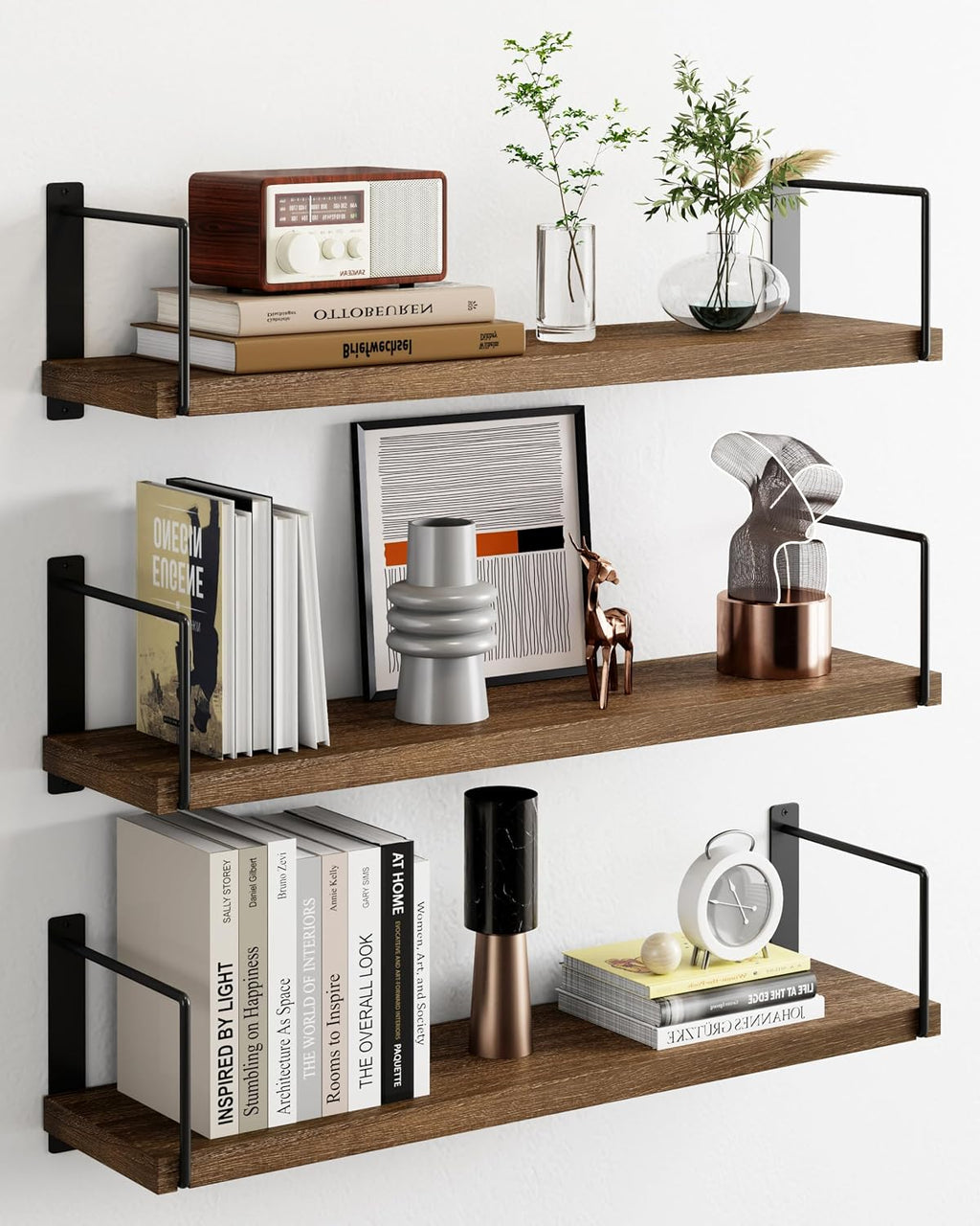 Rustic Wood Wall Floating Decor Shelves