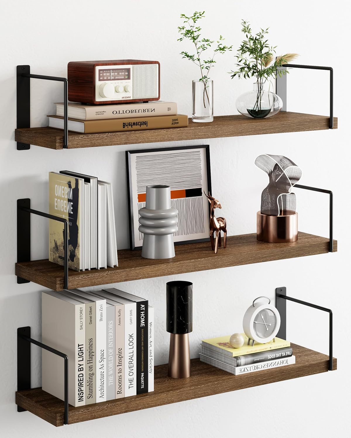 Rustic Wood Wall Floating Decor Shelves
