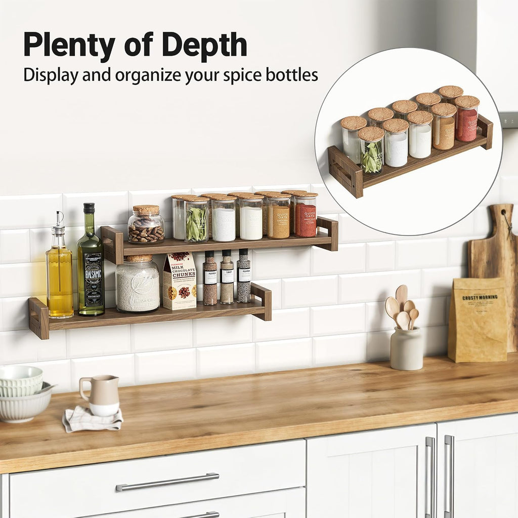 Rustic Solid Wood Floating Wall Shelves
