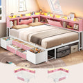 LED Full Storage Corner Daybed Frame